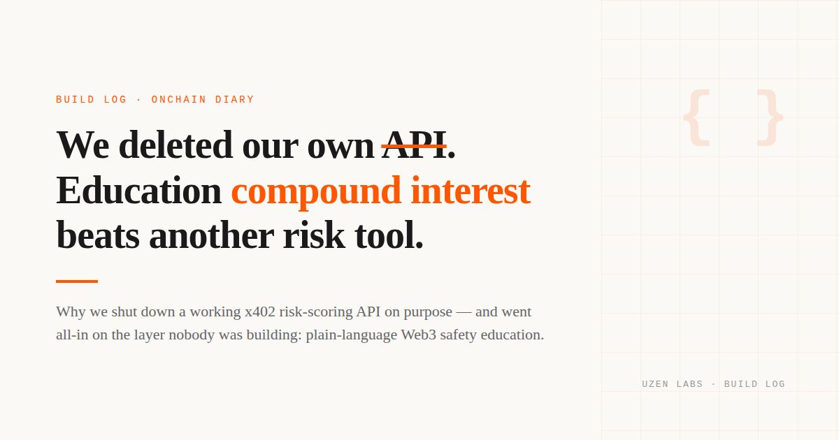 We Deleted Our Own API: Why Onchain Diary Went All-In on Education