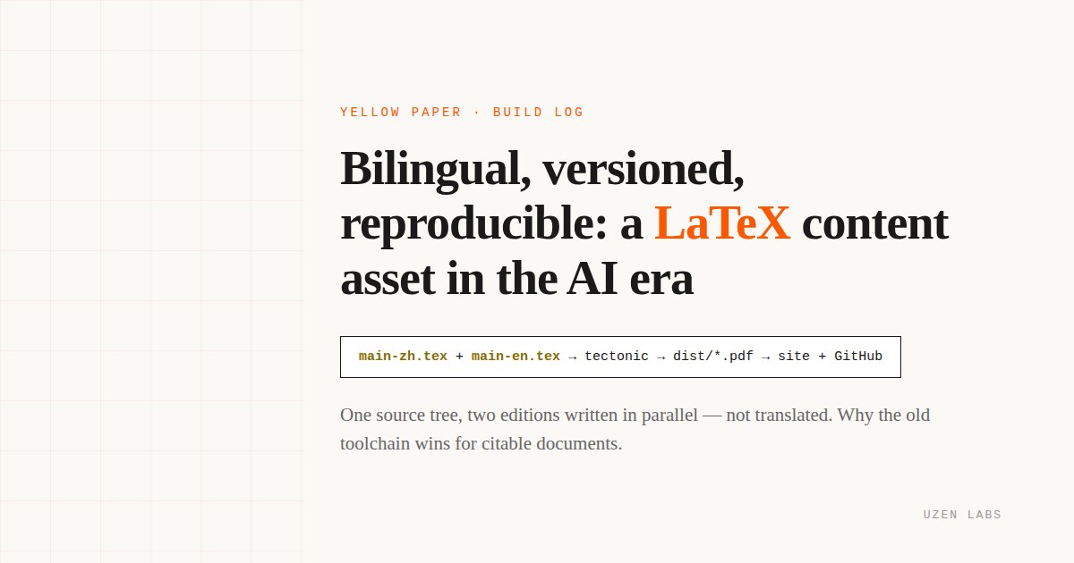 Building the Yellow Paper: Why We Still Use LaTeX for AI-Era Content Assets
